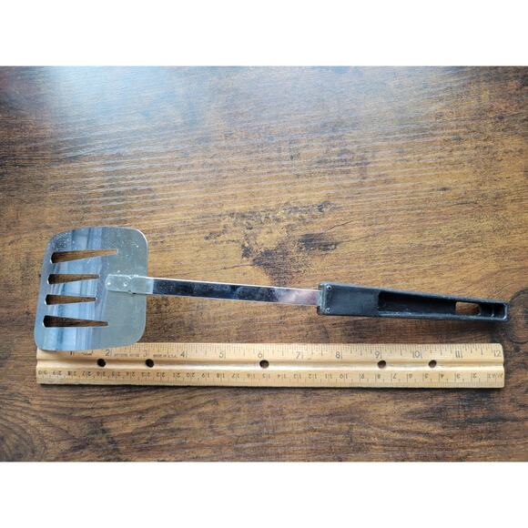 Vintage Foley Chrome Plated 12" Flipper/Spatula w/Black Handle - Made in USA - Picture 8 of 8